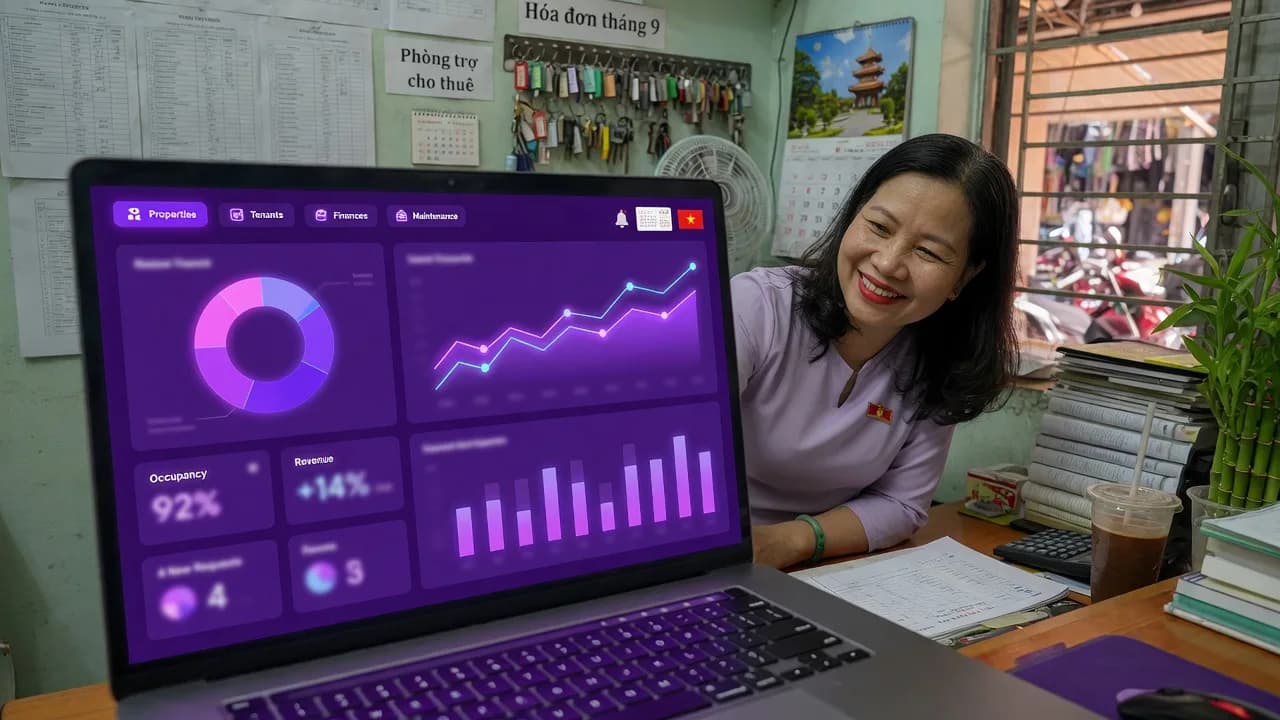 Dashboard quản lý phòng trọ CHome
