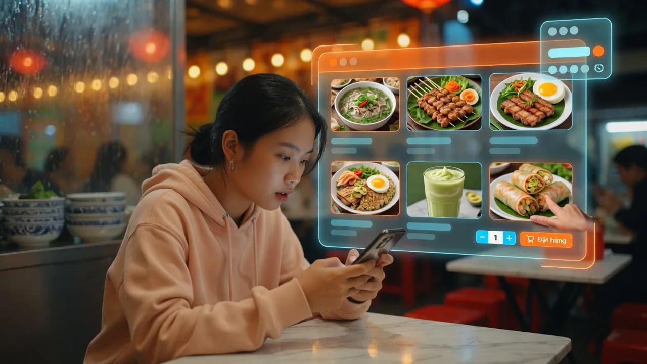 Mini app order Zalo nhà hàng trên điện thoại