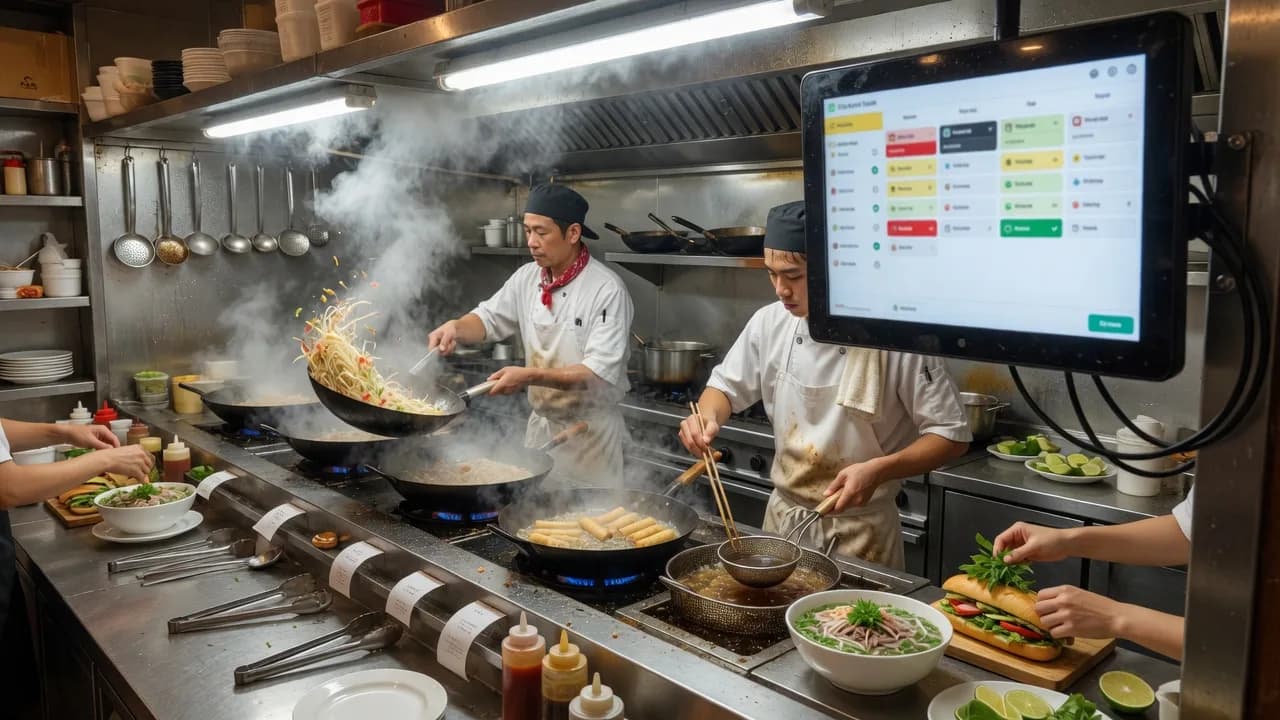 POS và bếp nhà hàng nhận order realtime