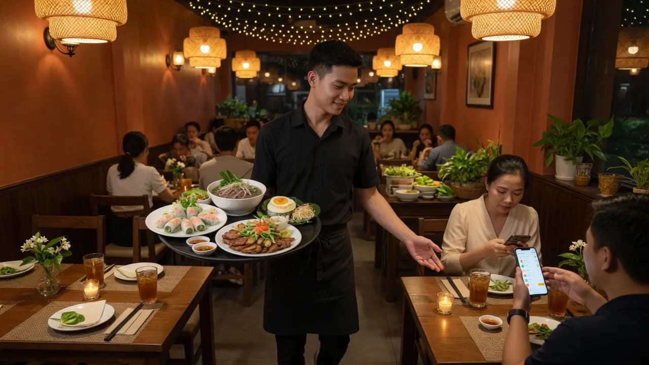 Phục vụ món và chăm sóc sau order