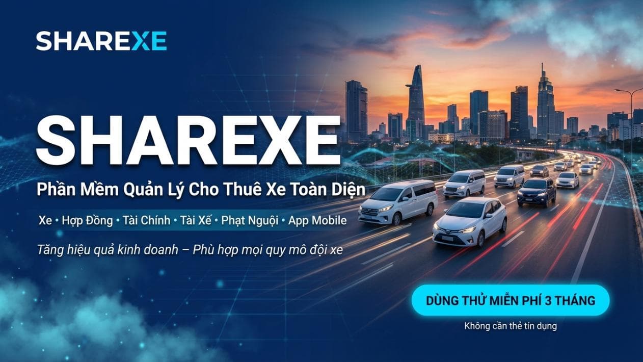 Cdudu giởi thiệu phần Mềm Quản Lý Thuê Xe Sharexe