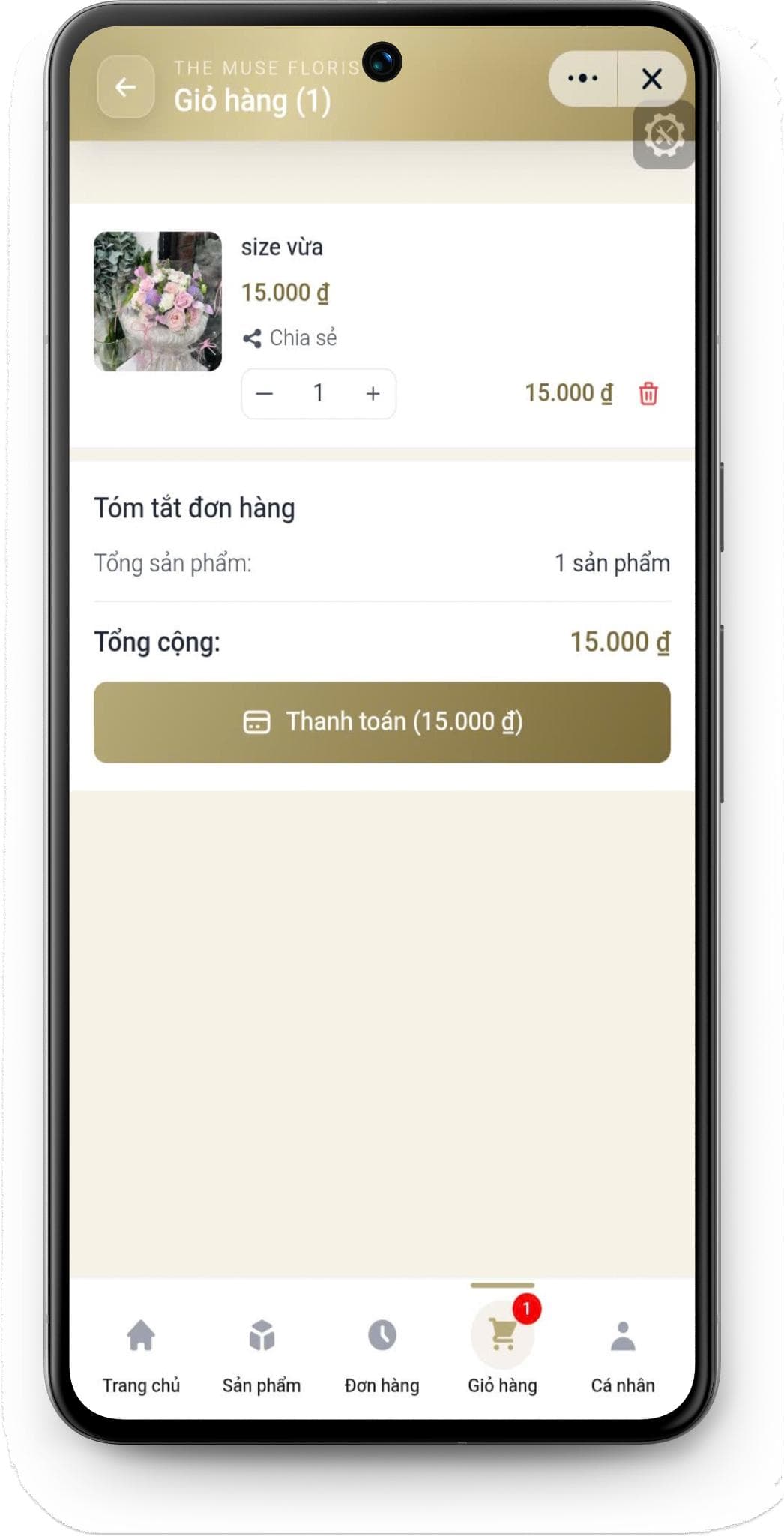 Màn Hình Giỏ Hàng