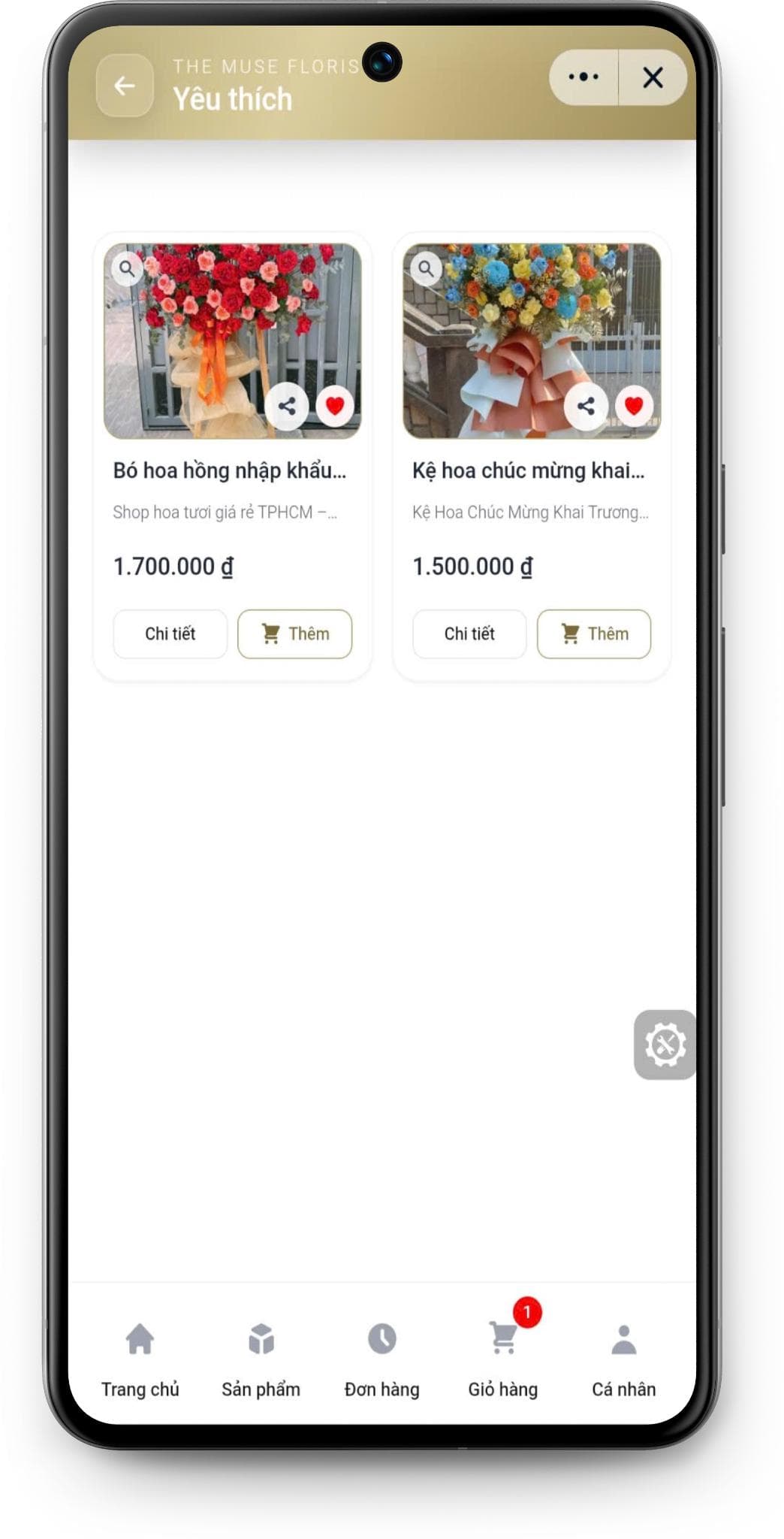 Màn Hình Sản Phẩm Yêu Thích