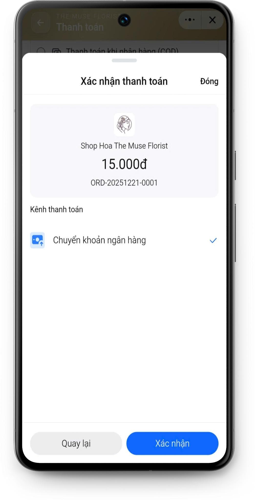 Màn Hình Thanh Toán Online